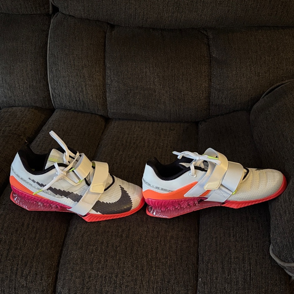 Nike Romaleo 4, Orange, White and Pink Weightlifting shoes